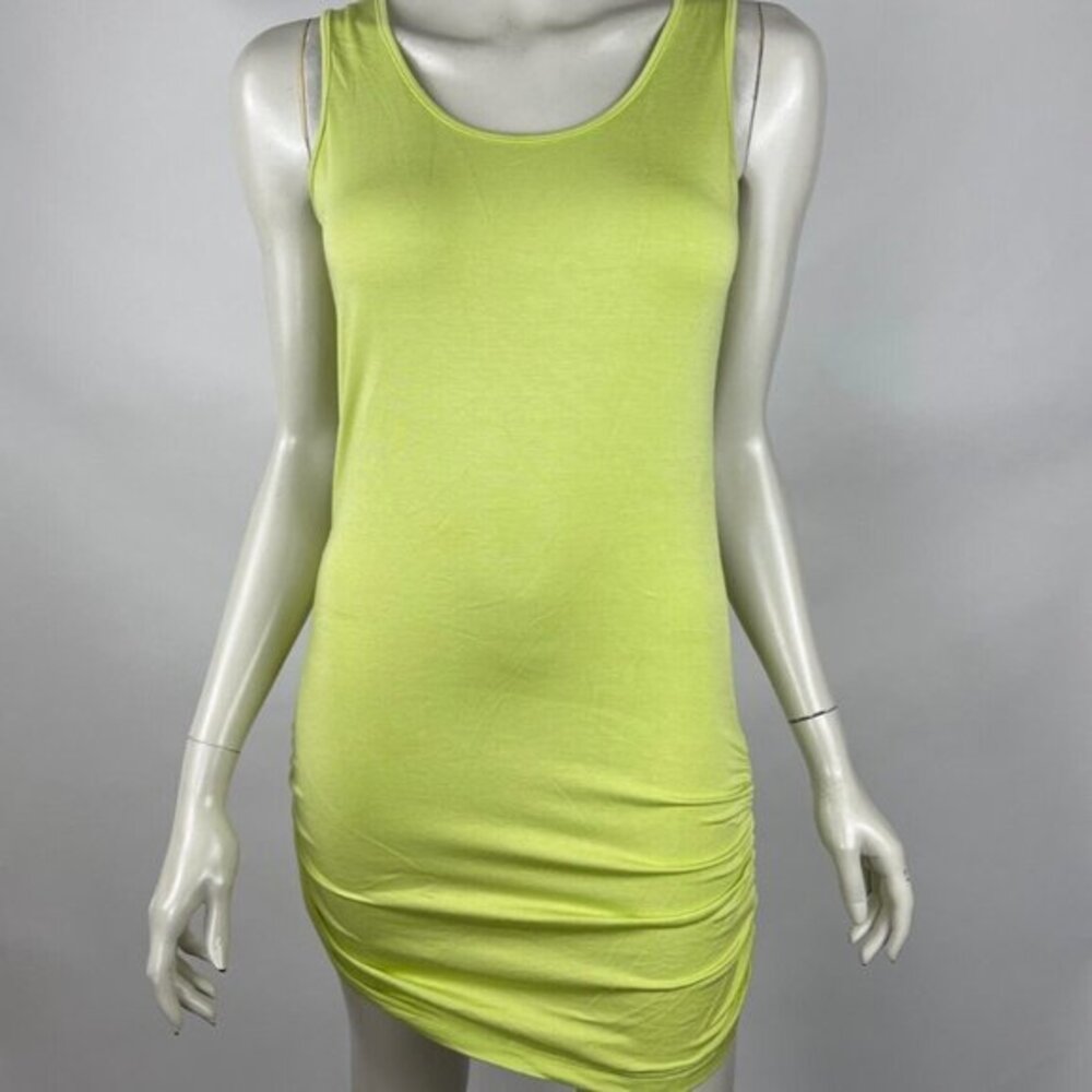 Comfy USA Ruched Sleeveless Dress Women XS NWOT Stretch Modal‎ Scoop Neck M558